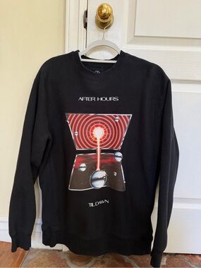 The Weeknd After Hours Til Dawn Graphic Sweatshirt - Black with Red Accent